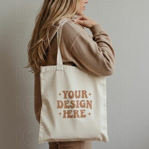 Canvas Einkaufstasche Mockup, natürliche, hochwertige Lifestyle Einkaufstasche Mock-up, ästhetischen Boho-Stil Modell Mock, leere Einkaufstasche, Baumwolle Beige