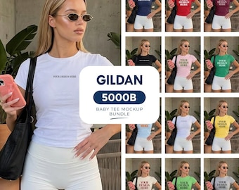 Paquete de maquetas de camisetas Gildan 5000B Baby Tee (descarga digital)