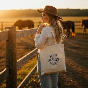 Liberty Bag OAD113 Tote Bag Mockup Natural Tote Bag Mockup Cotton Canvas Tote Bag Tote Bag Summer Mockup Cowgirl Mockup Retro Tote Mockup