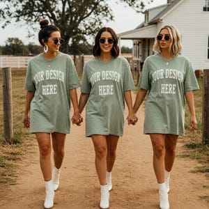 カウガールグループTシャツモックアップ コンフォートカラーズC1717ベイモックアップ C1717モックアップ バッハモックアップシャツ バチェロレッテモックアップ ベストフレンズモックアップ カウボーイ