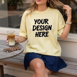 Comfort Colors Butter Mockup, C1717 Butter Mockup, Comfort Colors Mockup, Model Mockup C1717, Butter Shirt Mockup, C1717 Mockup Trendy Mocks