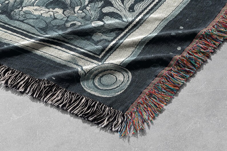 100% Cotton Shark Woven Blanket, Ocean Gothic Tapestry, Cozy Home Decor, Vintage Sea Life Throw, Marine Lover Gift, Nautical Aesthetic image 4