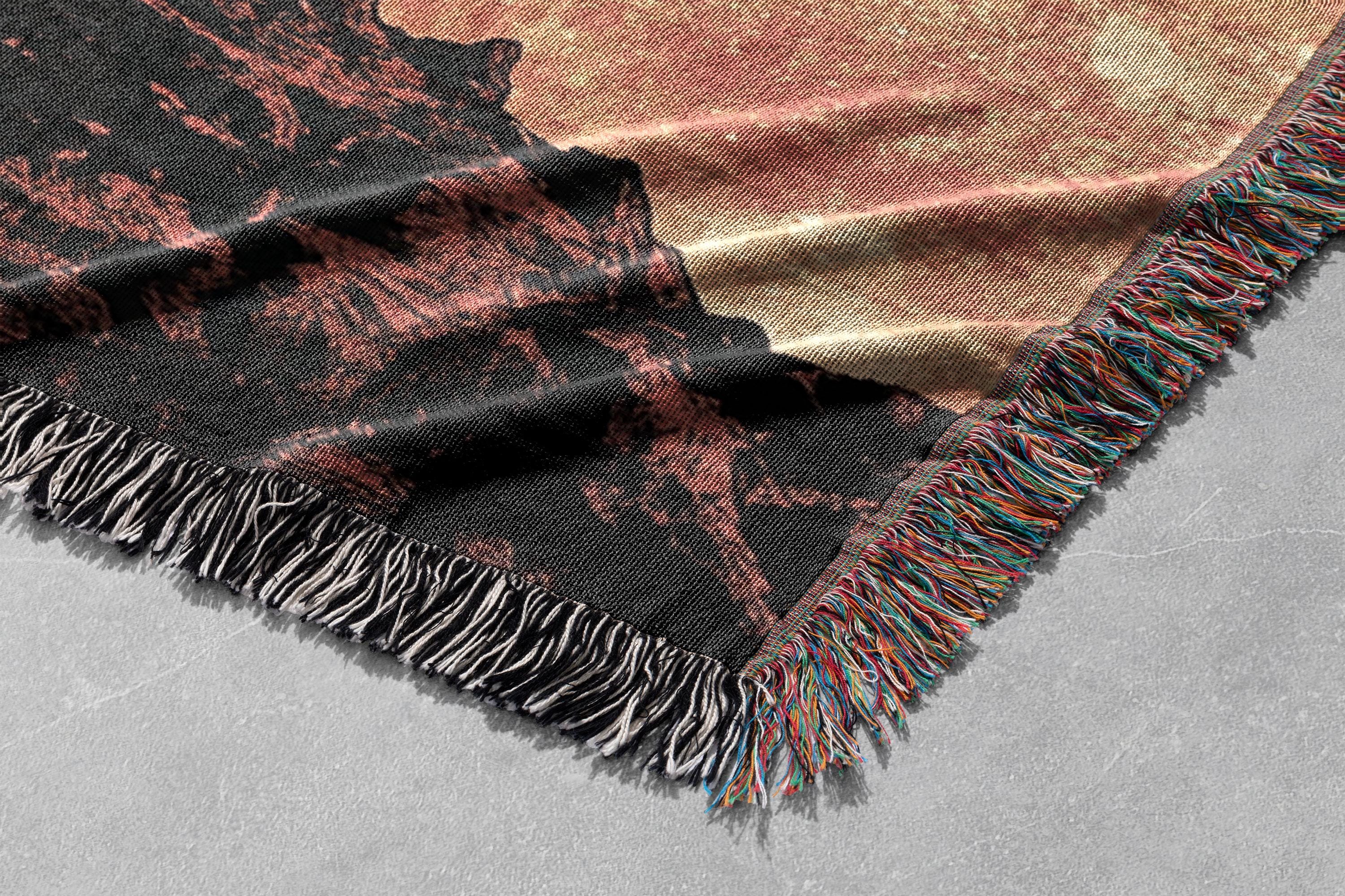 Astronaut Adventure Woven Blanket 100% Cotton, Red Planet Space