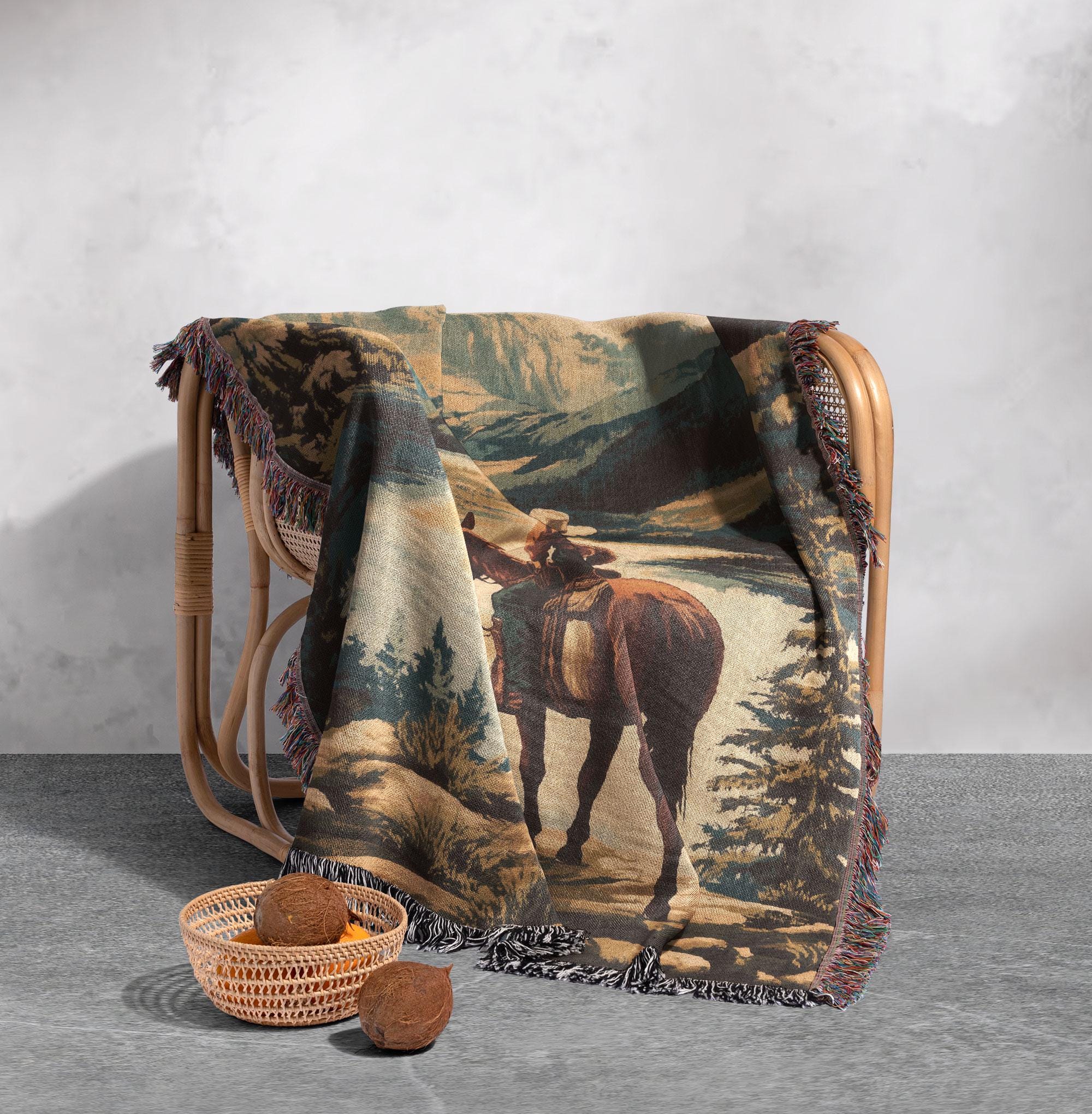 Pure Country Weavers Bat Decke – Handgewebter Überwurf Aus 100% Baumwolle, Jacquard-Stil, In Den USA Gefertigt