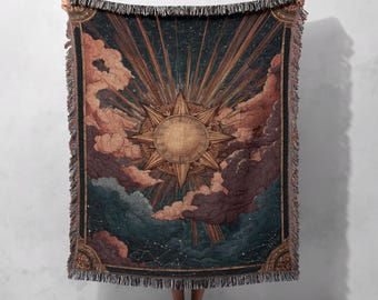 Manta tejida celestial 100 % algodón, ideal para aficiones astrológicas, regalo para amigos espirituales, tapiz de constelaciones de brujas, con estrellas.