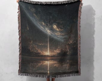 Coperta tessuta in 100% cotone con motivo galassia cosmica, cielo notturno e spazio esterno, coperta tessuta per appassionati di astronomia, coperta tessuta per fan di fantascienza, coperta tessuta per sognatori.