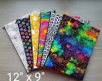 12 x 9 Giant Zipper Pouch, Purse Organizer, Money Bag, Gift for Her, Diaper, Tools, Tablet Case, Art Craft Project Storage, Makeup Brushes