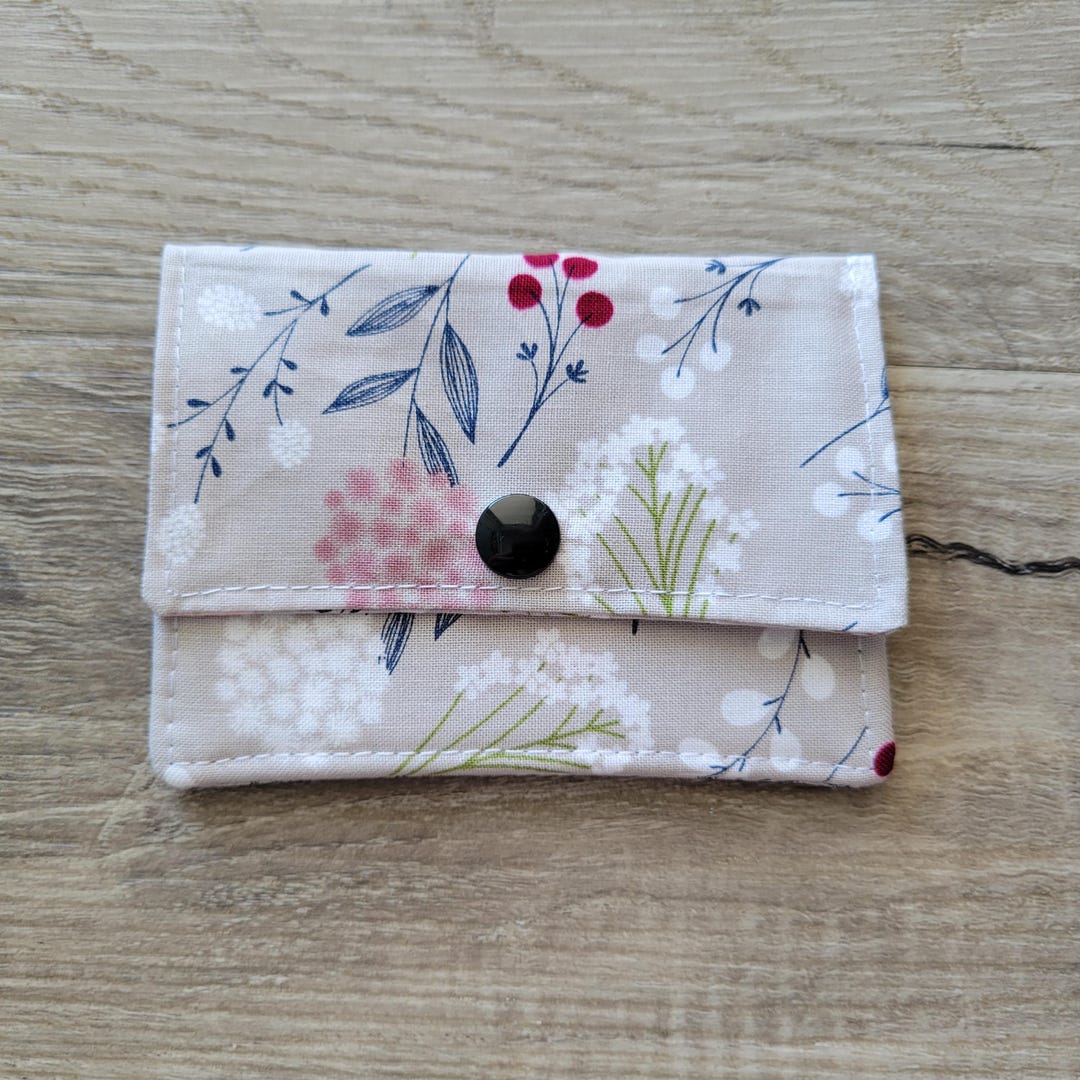 Fabric Wallet: Floral Print, Snap Closure - Etsy