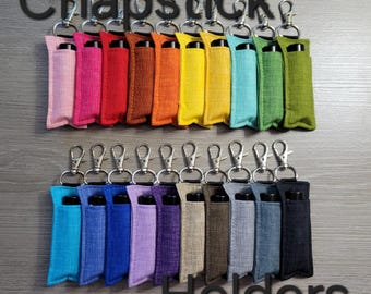 Handmade Fabric Chapstick Holder: Clip-On Keychain Cozy Lip Balm