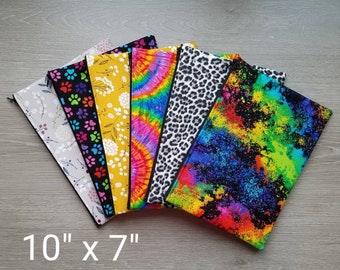 10 x 7 XL Zipper Pouch, Purse Organizer, Money Bag, Gift for Her, Diaper, Tools, Tablet Case, Art Craft Project Storage, Makeup Brushes
