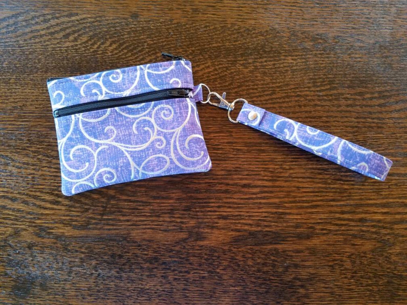 Double zipper keychain pouch minimalist wristlet wallet 2 Etsy
