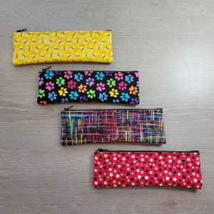 8 x 2.5 fabric zippered pouch tampon holder Epi-Pen pencil pouch crochet hooks toothbrush epi pen travel case readers epipen