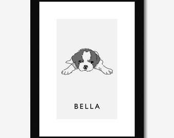 Impresión de retrato de mascota personalizada