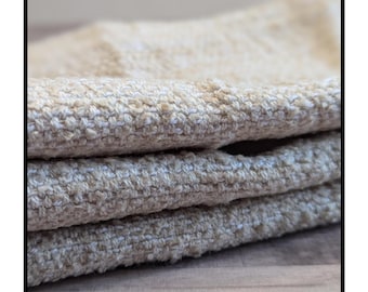 Handwoven Cotton Dishcloth and Dishtowel Set: Neutral Kitchen Linens
