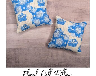 Doll Bedding: French Blue, Ivory, Seersucker, Florals, Moonflowers, Buttercups, Original Fabric Designs