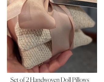 Handwoven Doll Pillow: 4" Doll Ivory Pillow, Sold Individually