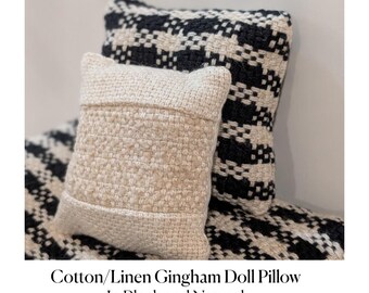 Doll Pillows: Black and Natural, Throw Pillows, Set of 2