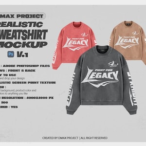 Realistic Sweatshirt Mockup PSD - Editable Crewneck Template | DMAX Project