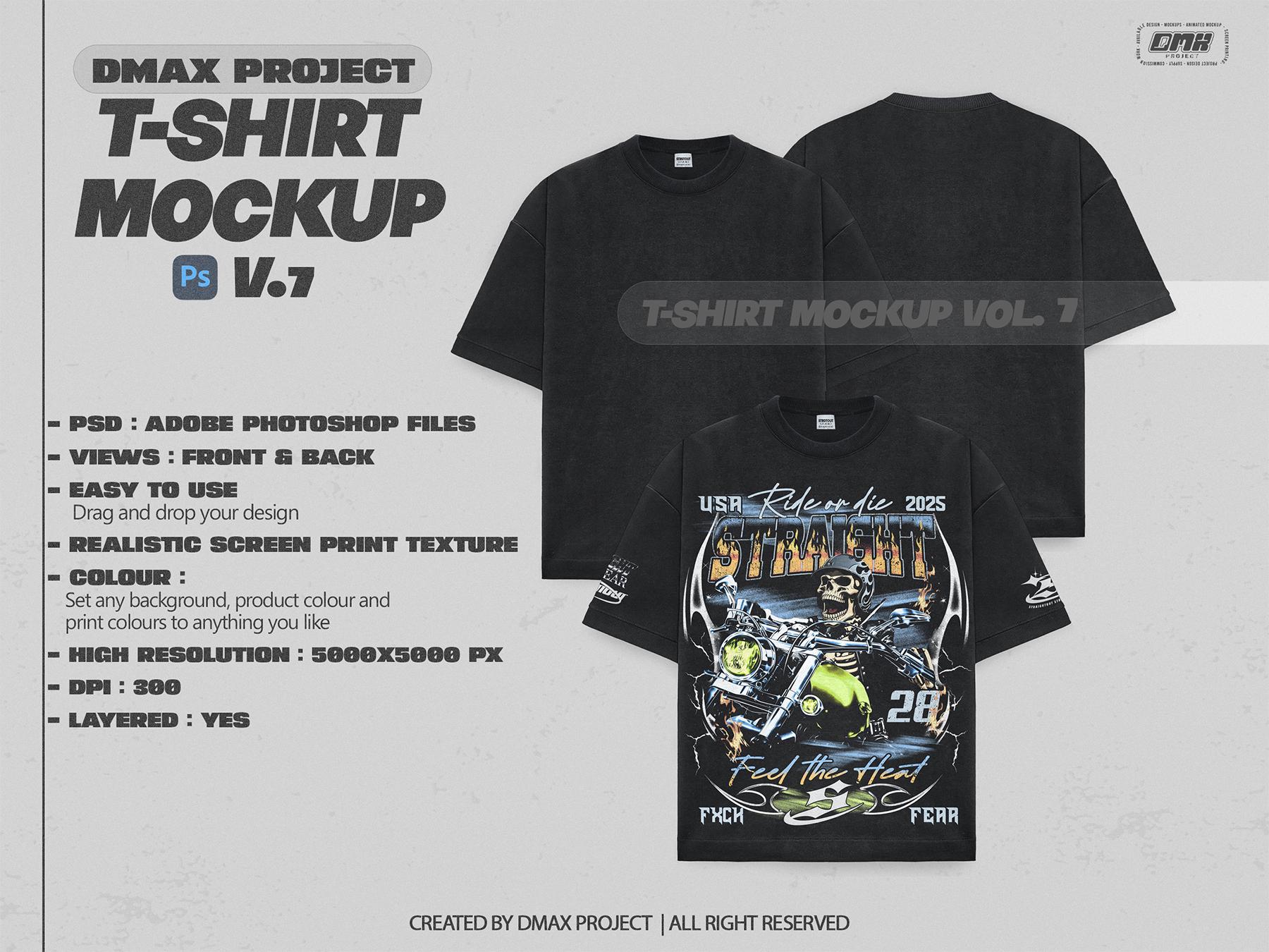 Editable T-shirt Mockup – Front & Back Views, Photoshop File - Etsy