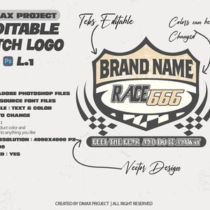 LOGOTYPER - Redigerbar Patch-logotyp - text och färger - vektordesign