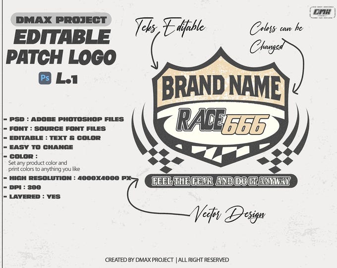 LOGOS - Editable Patch Logo - text and colors - vector design