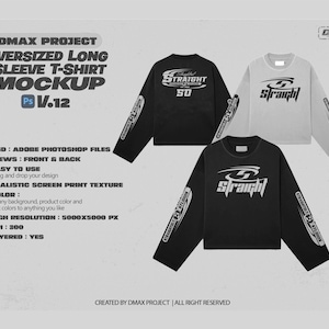 Överdimensionerad långärmad T-shirtmodell – Realistisk PSD-mall