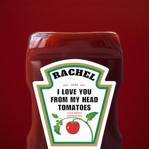 Personalized Tomato Ketchup Sauce Canva Template Label Funny Novelty Gift for Birthdays  Anniversaries or Special Occasions
