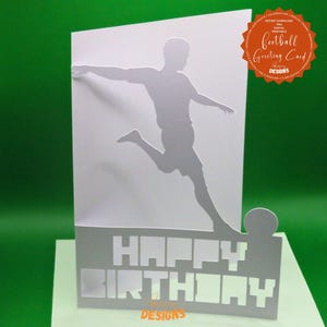 Footballer Greeting Card PNG Cut File for Cutting Machines | A4 Digital Download | Football Birthday Card Template for Cricut Silhouette