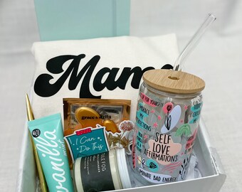 Retro Mama Sweatshirt Gift Set: Affirmation Glass, Journal & Candle