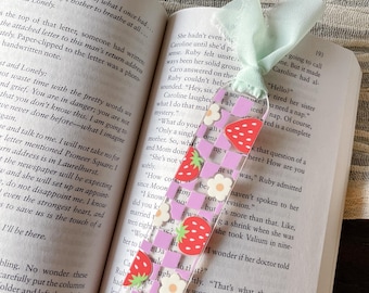 Strawberry Bookmark, Bookish Girl, Acrylic Bookmark, Book Lover Gift