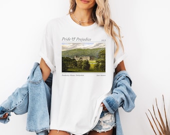 Pride & Prejudice Graphic Tee | Jane Austen Bookish Shirt | Pemberley House Literary T-Shirt | Regencycore Gift | Classic Literature Lovers