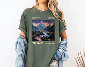 Velaris City of Starlight Graphic Tee | Night Court of Prythian Fantasy Shirt | Cozy Bookish Aesthetic Gift for ACOTAR Fans