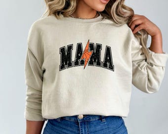 Basketball Mama Sweatshirt: Game Day Retro Lightning Bolt Pullover