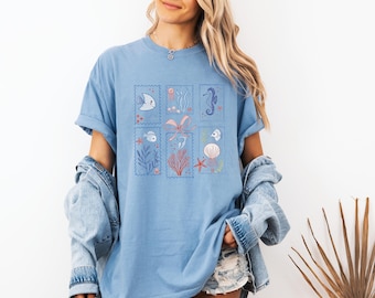 Summer Coastal Fish Stamp Shirt – Classy Nautical Style