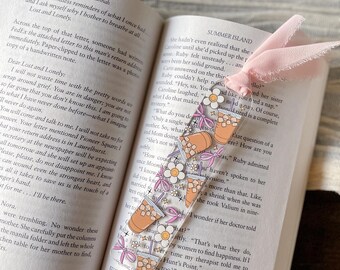 Iced Coffee and Bow, Bookish Girl, Acrylic Bookmark, Book Lover Gift