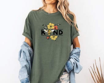 Bee Kind Retro Tee, Comfort Colors Shirt Kindness Shirt