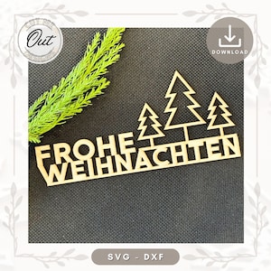 レーザー ファイル メリー クリスマス レタリング SVG DXF クリスマス レーザー カット デジタル ダウンロード + ライセンス