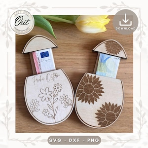 Fichier laser Oeuf de Pâques cadeau d'argent SVG DXF cadeau pour de l'argent Pendentif Joyeuses Pâques idée cadeau découpe laser téléchargement numérique