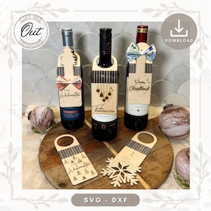 Laser File Bottle Pendant Christmas SVG EPS Bottleneck Pendant Cash Gift Gift Voucher Laser Cut Digital Download