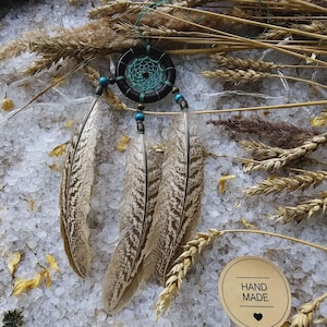 Brown Beige Turqios Dreamcatcher, Christmas Gift for Men Turquoise Dreamcatcher, Indian Gifts for Boyfriend New Year Car Decor New Year Gift
