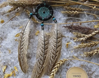 Brown Beige Turqios Dreamcatcher, Christmas Gift for Men Turquoise Dreamcatcher, Indian Gifts for Boyfriend New Year Car Decor New Year Gift