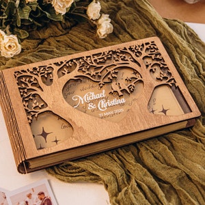 Ideeën voor rustieke bruiloftsdecoratie, vrijgezellenfeestaccessoires, aangepaste kaartendoos en gastenboek en bordset voor bruiloft, doos voor cadeaus, enveloppen