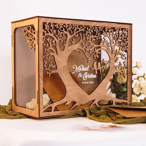Benutzerdefinierte Hochzeitskartenbox für Geschenkumschläge, Geschenk des Cuople, Hochzeitsdekorgeschenk für ein Paar, rustikales Dekor und Zeichen