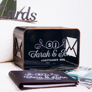 Kartenbox und Cuest Book-Hochzeitsset, hölzernes Hochzeit Cuest Book, Acryl-Kartenbox-Hochzeit, personalisiertes Hochzeitsgeschenk