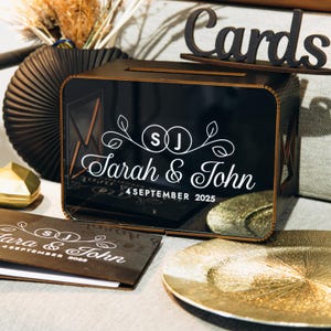 Personalisierte rustikale Holz-Hochzeitsdeko, Hochzeit Kartenbox und Gästebuch, Hochzeit Spardose, handgemachte Accessoires, personalisiertes Gästebuch
