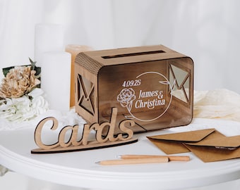Personalized Rustic Wedding Card Box: Wooden Keepsake
