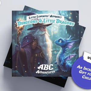 ABC Book Dungeons & Little Dragons, Educational alphabet book for toddlers and kids Inspired by Dungeons and Dragons Adventures gift idea.