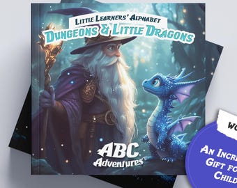 ABC Book Dungeons & Little Dragons, Educational alphabet book for toddlers and kids Inspired by Dungeons and Dragons Adventures gift idea.