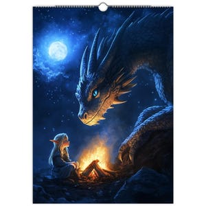 2025 Wandkalender Drachen Fantasy Abenteuer – Epische Illustrationen für Tabletop Helden | Drachen Kalender | RPG Adventure Kalender (EU & RoW)