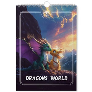 2025 Wandkalender Dragons World Umweltfreundlich, Epische Fantasy, Fantasy, RPG Abenteuer, Tabletop Tales, Immersive Welten